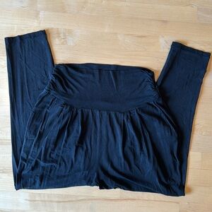 Lululemon Black Silky Cupro Stretchy Harem Pants with Ruched Waist, Size 8